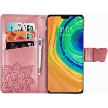 BDT Boutique Huawei Mate 30 Kelebek Kanatları Narin Çiçekler Flip Darbeye Deri ile Uyumlu Telefon Kılıfı (Yurt Dışından)