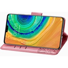 BDT Boutique Huawei Mate 30 Kelebek Kanatları Narin Çiçekler Flip Darbeye Deri ile Uyumlu Telefon Kılıfı (Yurt Dışından)