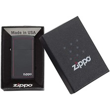 Zippo Çakmak 1618ZB Slim Black Matte With Red Border Lighter