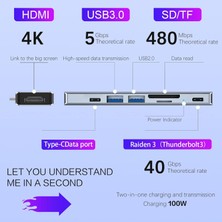 Fogy Macbook Pro MacBook Air Uyumlu 7in2 USB C Adapter With 4K Hdmı,usb 3.0,sd/tf Card Reader,usb C Port