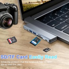 Fogy Macbook Pro MacBook Air Uyumlu 7in2 USB C Adapter With 4K Hdmı,usb 3.0,sd/tf Card Reader,usb C Port