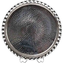 Ymn Bakırcılık 35CM El Dövmesi Sunum Servis Tepsisi 35CM (Çirtikli)