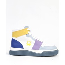 Benetton BN-31200 - 3379 Beyaz Bebe Mavi-Kadın Spor Ayakkabı