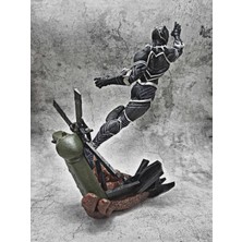 Turansoy Craft Black Panther Vs Captain Amerika Boyalı Figür 25 cm Dev Boy