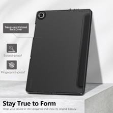 Samsung Galaxy Tab A9 Plus 11 Inç SM-X210 Tablet Kılıfı Akıllı Smart Uyku Modlu Katlanabilir Arkası Şeffaf Standlı Kılıf + Ekran Koruyucu Cam + Kalem 3'lü Set SM-X213 X215 X217