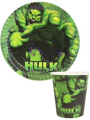 Parti Adresi Hulk Temalı Karton Tabak Bardak Set 