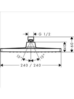 Hansgrohe Crometta E 240 Tepe Duşu 1 Jet Mat Siyah