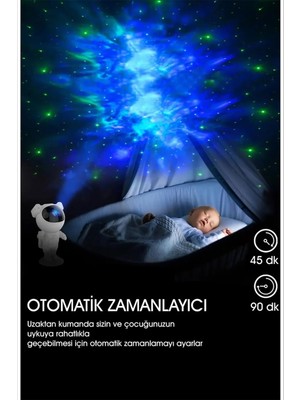 Gilli Store Astronot Projektör Gece Masa Lambası Galaxy Gökyüzü Star Projeksiyon Kumandalı Samanyolu Aydınlatma