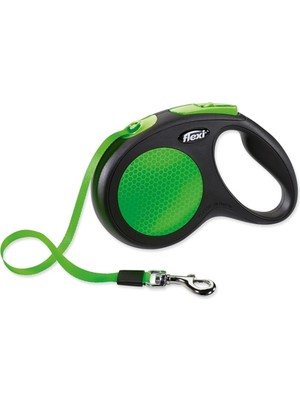 Flexi Neon Yeşil Otomatik Şerit Tasma Medium 5 Mt