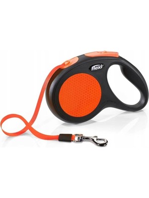 Flexi Turuncu Neon Otomatik Şerit Tasma Small 5 Mt 15 kg