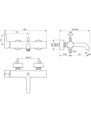 Ideal Standard 

BC786AA Joy Banyo Bataryası Krom