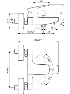 Ideal Standard 

BD256AA Ceraplan Banyo Bataryası