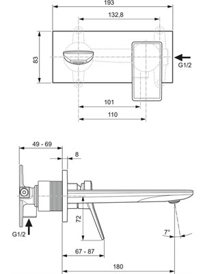 Ideal Standard 

A7371GN Conca Ankastre Lavabo Bataryası Kıt2 Gümüş Fırtına