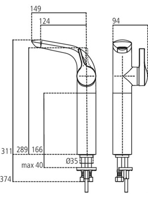 Ideal Standard A4266AA Melange Yüksek Lavabo Bataryası