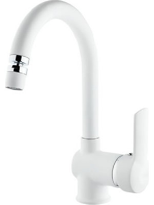 FOMA Vista White Kuğu Lavabo Bataryası Mat Beyaz 1024VW