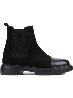 Shoetyle - Siyah Süet Deri Erkek Chelsea Bot 250-080