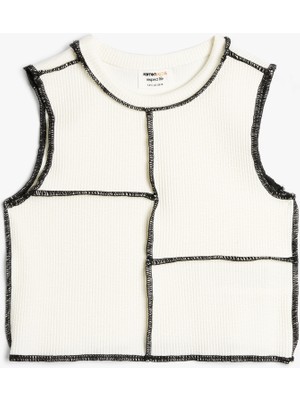 Koton Crop Atlet Dikiş Detaylı Kolsuz
