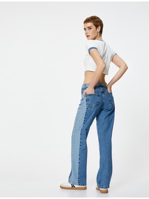 Koton Straight Jean Çift Renkli Cepli Pamuklu - Nora 90'S Jeans