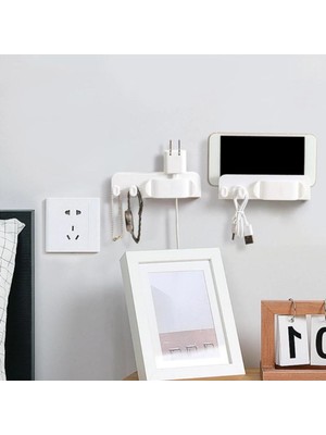 Mawrond 2 Adet -Duvar Tipi Küçük, Telefon, Tablet Şarj Standı, Yapışkanlı Kablo Düzenleyici, Çok Amaçlı Stant