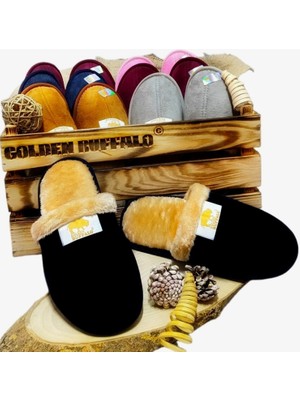 Golden Buffalo 3 Çift Kaliteli KARIŞIK RENK Ev Terliği Yünlü Misafir Çeyiz Bohça Gelin Damat Terliği