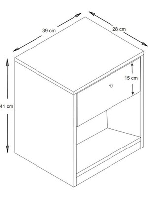 Dekorex KMD110-CEVIZ Tek Çekmeceli Komodin