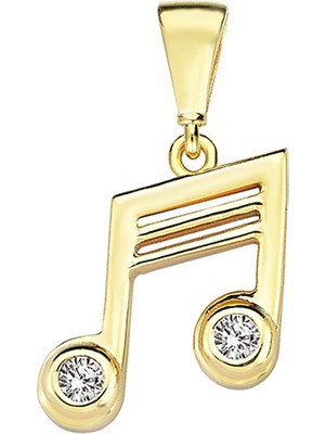 Altın Sepeti Altın Nota Işaretli Kolye Ucu