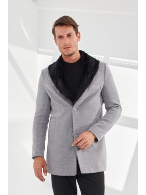 Delpino Erkek Dar Kesim Uzun Kaşe Kaban