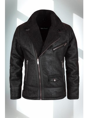 Delpino Erkek Kürklü Süet Deri Mont Ceket