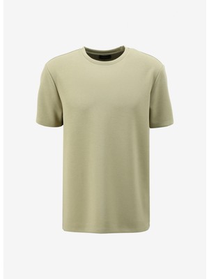 Fabrika Bisiklet Yaka Düz Açık Haki Erkek T-Shirt F4SM-TST 0426