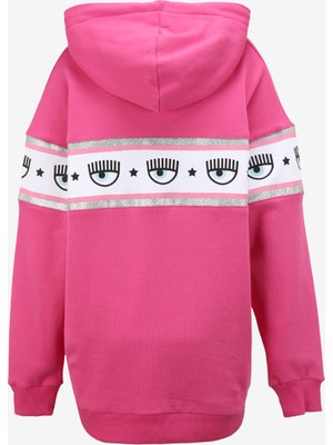 Chiara Ferragni Kapüşon Yaka Baskılı Pembe Kadın Sweatshirt 75Cbıf01