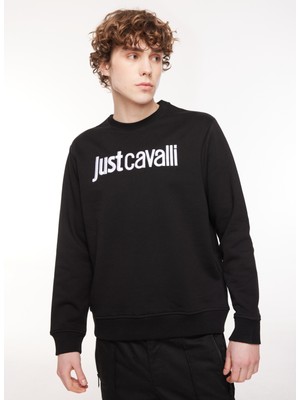 Just Cavalli Bisiklet Yaka Siyah Erkek Sweatshırt 75OAIT00