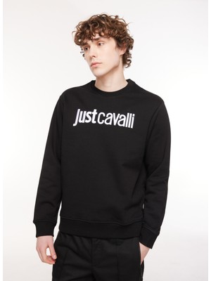 Just Cavalli Bisiklet Yaka Siyah Erkek Sweatshırt 75OAIT00