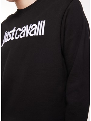 Just Cavalli Bisiklet Yaka Siyah Erkek Sweatshırt 75OAIT00