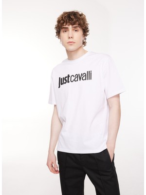 Just Cavalli Bisiklet Yaka Beyaz Erkek T-Shirt 75OAHT00