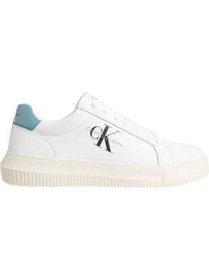Calvin Klein Beyaz - Mavi Erkek Deri Sneaker Chunky Cupsole Mono Lth