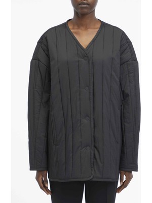 Calvin Klein Normal Siyah Kadın Ceket Lw Vertıcal Quılt Jacket