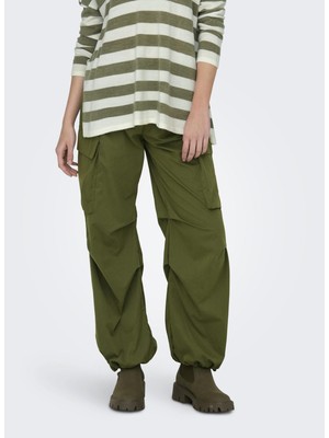 Only Yüksek Bel Rahat Yeşil Kadın Pantolon Onlocean Cargo Pant Otw