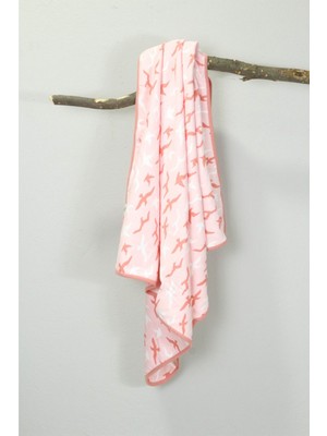 Ecocotton Turna Bebek Bebek Penye Battaniye Somon 90*90 cm