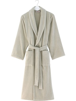 Soft Cotton Micro Bornoz Ekru