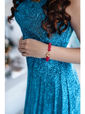 Minimalist Tasarım Mercan Taşı Bileklik ,burç Taşı Bileklik ,doğal Taş Bileklik ,nazar Bilekliği ,çakra Bilekliği