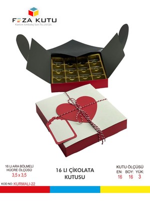 Feza Kutu Çikolata Kutusu Hediye Kutusu Kalpli Kutu 14 Şubat Kutusu Pasta Kutusu Hediyelik Kutu Hediye 10 Adet