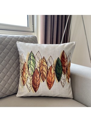 Palmia Home Yaprak Desenli Çift Taraflı Dekoratif Kırlent Kılıfı