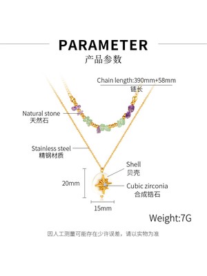 Wmtoore Avrupa ve Amerika Birleşik Devletleri Çift Katmanlı Doğal Taş Kolye Premium Anlamda Sedef Ahtapot Kolye Değil Paslanmaz Çelik Kolye (Yurt Dışından)