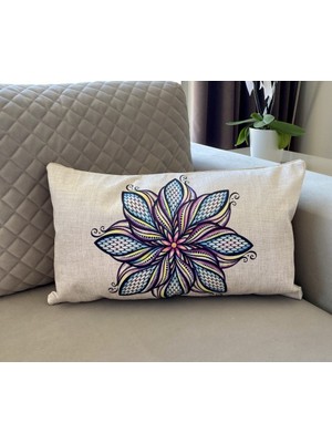 Palmia Home Mandala Desenli Çift Taraflı Dekoratif Kırlent Kılıfı