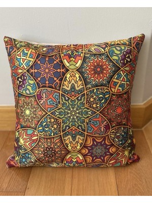 Palmia Home Mandala Desenli Çift Taraflı Dekoratif Kırlent Kılıfı