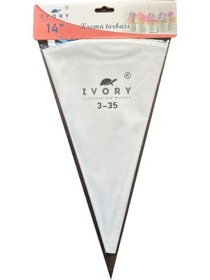 Ivory Yıkanabilir Tekrar Kullanılabilir Beyaz Krema Sıkma Torbası - 35 Cm. - 1 Adet