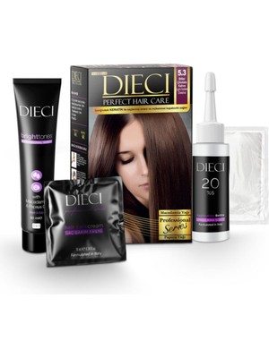 DIECI''10 Kit Saç Boyası 5.3 Bitter Çikolata Kahve Lıght Golden Chestnut