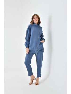 FTZ Women Kadın Modal Pantolonlu Takım  İndigo 30716