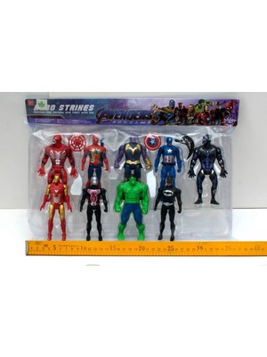 Marvel  Avanger Süper Kahramanlar 9lu Set Thanos Black Panther Hulk Kaptan Amerika Örümcek Adam