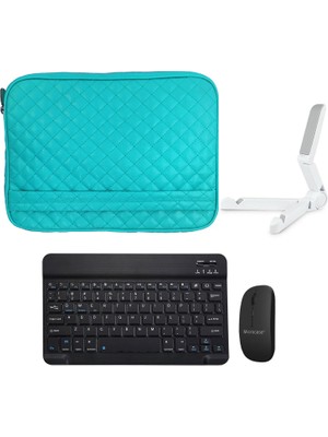 Microcase Lenovo Tab P10 10.1tablet TB-X705L TB-X705F Tablet Kapitone Tablet Çanta + Bluetooth Klavye + Mouse + Tablet Standı - AL8123
